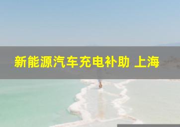 新能源汽车充电补助 上海